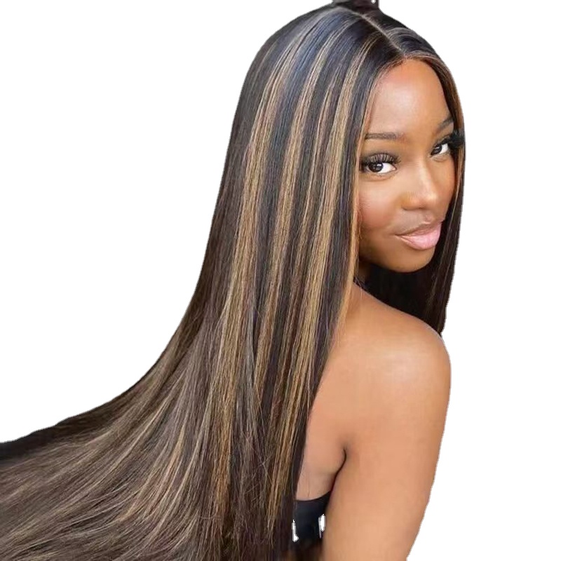 

Highlight Wig Human Hair 13X4 HD Lace Frontal Body Wave Lace Front Human Hair Wigs Blonde Color Straight Highlights Wigs