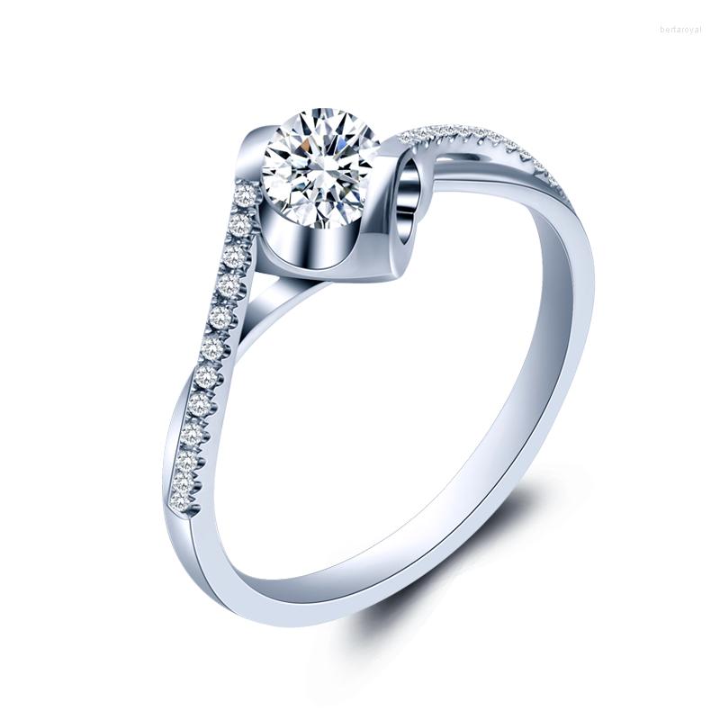 

Cluster Rings ZHJIASHUN Classic 0.22cttw Round Natural Diamond 18K White Gold Wedding Engagement For Women Fine Jewelry