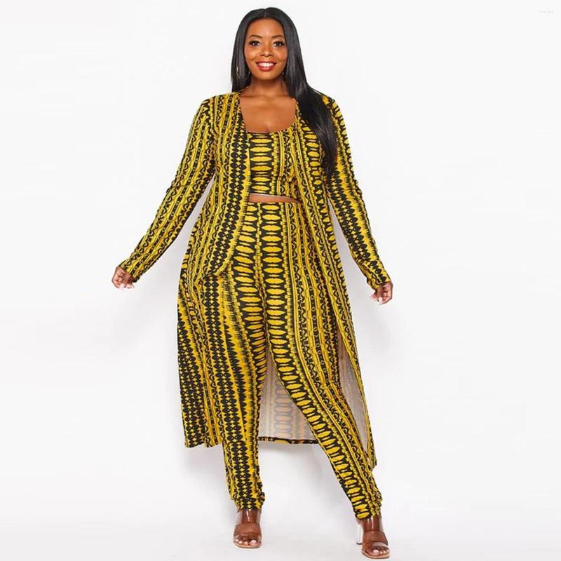 

Women's Two Piece Pants 2023 Product Chic Colorful Print Long Sleeve Chiffon Coats Tops And High Waist Trousers Holiday Women Outfit, Red