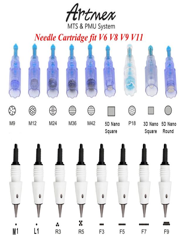 

Micro Needle Cartridge Tips for Artmex V8 V6 V11 V9 permanent makeup Tattoo machine Derma pen DrPen MTS PMU Skin Care Beauty1522430