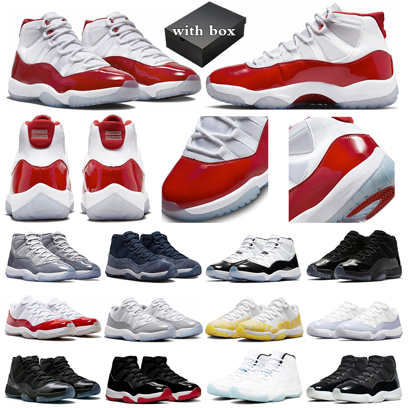 

with box cherry 11s jumpman 11 basketball shoes Cement Cherry Yellow Snakeskin Midnight Navy Gamma Blue Pure Violet mens trainers women sneakers sports outdoor, 28