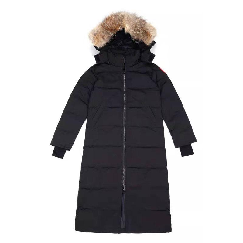

Parkas Real Coyote Fur Winter Women CG Canadian Mystiques Parka Goose Down Jacket Thick Wind Waterproof Outdoor Coat Jackets Xlong, Beige
