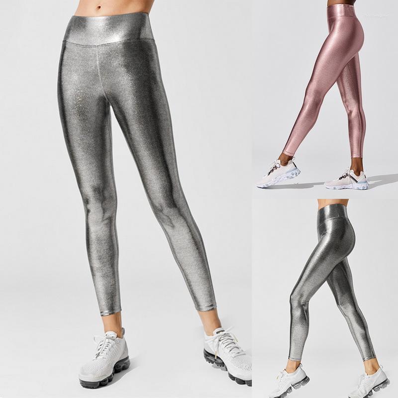 

Active Pants Women Leggings High Waist Bronzing Solid Color Slim Fitness Legging Push Up Elastic Workout Leggins Female Casual, Shorts