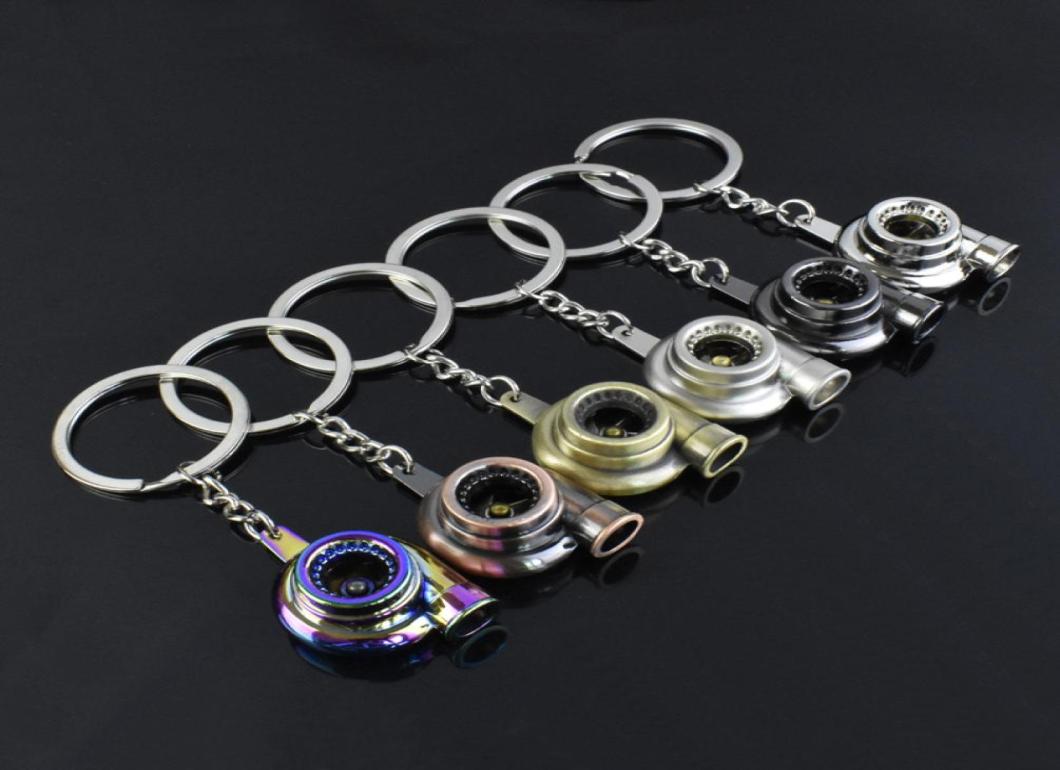 

suti Originality Metal Turbo Keychain Sleeve Bearing Spinning Auto Part Model Turbine Turbocharger Key Chain Ring Keyfob Keyring3870818