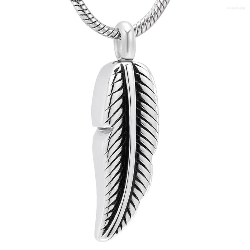 

Pendant Necklaces IJD10023 Loved Ones Ashes Into Jewelry - Stainless Steel Feather Urn Necklace Holder Keespake Memorial Locket For Women