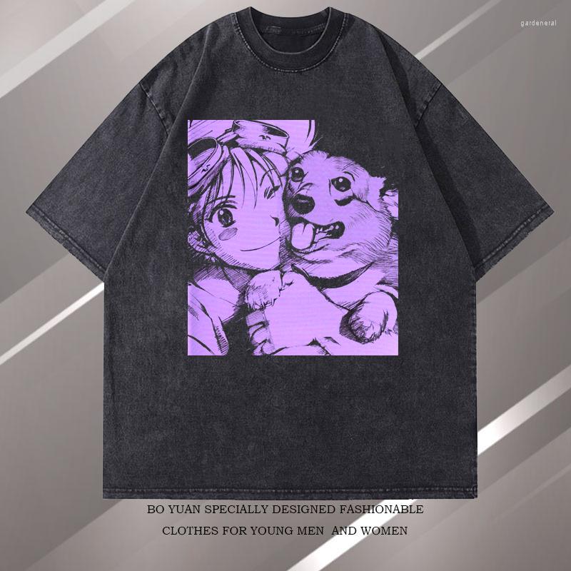 

Men's T Shirts Y2K Street Gothic Cowboy Bebop Oversized T-Shirt Hip Hop Vintage Print Wash Made Old Trend O-Neck 2023 Summer Printed, Black1