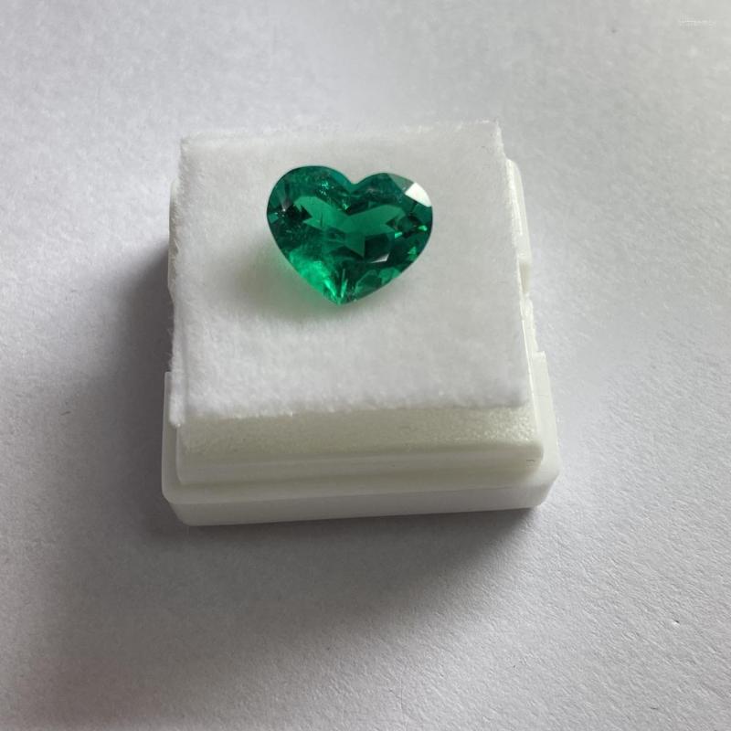 

Loose Diamonds Meisidian 115.x9.5mm 3.3 Heart Shape Grown Hydrothermal Columbian Emerald Stone