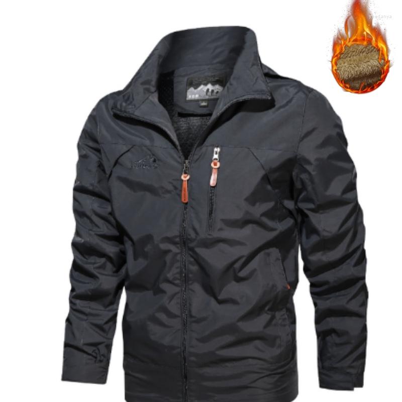 

Men's Jackets Winter Padded Casual Men's Waterproof Jacket Military Sharkskin Soft Shell Outdoor Fashion Windbreaker, Black m8819