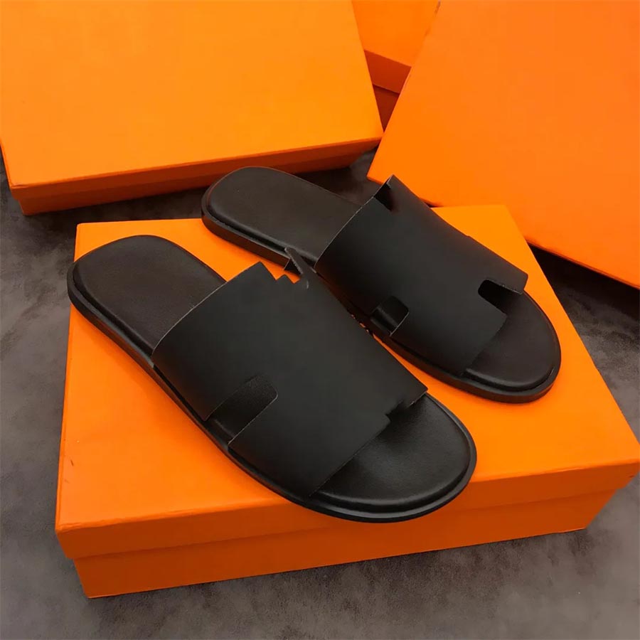 

Men Women Designer Slippers hot selling Fashion Paris Luxe slipper High Quality Izmir flip flop Sliders Oran Heritage Calfskin Sandals Man Large Size Flat Slipper, With box