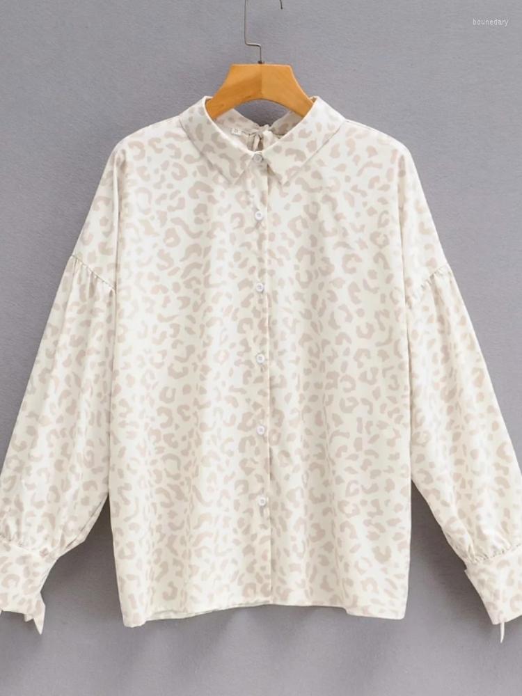 

Women's Blouses Woman Leopard Print Back Bow Loose Shirt Femme Long Sleeve Blouse Casual Lady Tops Smock Blusas S8008, Picture shown