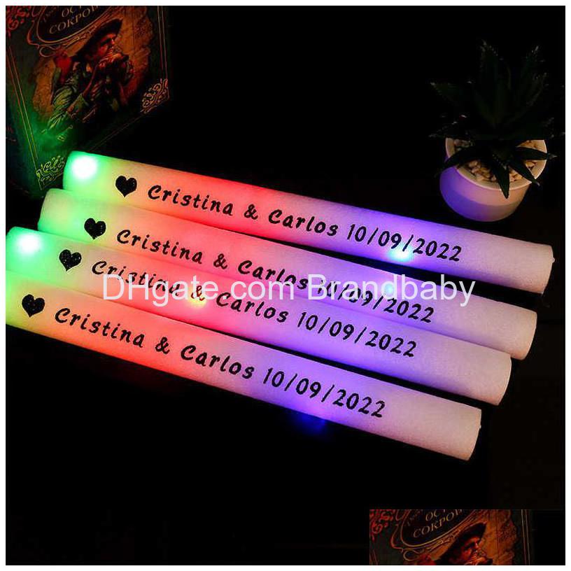 led light sticks 12/15/30/60pcs led glow sticks bulk colorful rgb glow foam stick cheer tube dark light for xmas birthday wedding party