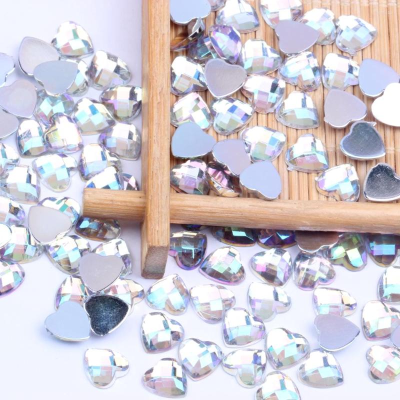 

Nail Art Decorations 8mm 2000pcs Acrylic Rhinestone Heart-Shape Flatback Earth Faceted Many Colors Choose DIY Craft Backpack Garment