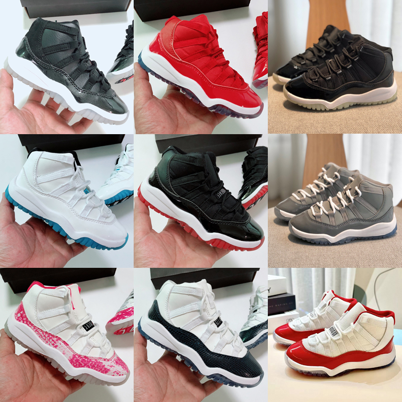 

Kids Shoes 11 Cherry 11s Basketball Sneakers Children Youth Sport Shoe XI Boys Girls Outdoor Trainers kid big boy girl Running sneaker Cool Grey size 22-37, As photo 4