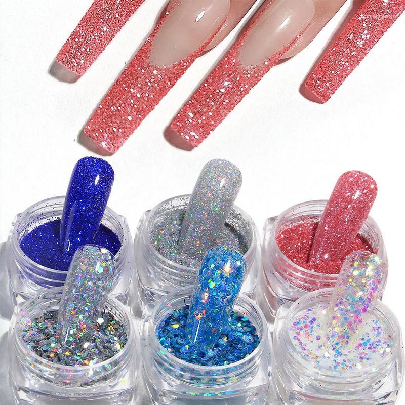 

Nail Glitter Chunky For Nails Art Sequins Kits Pack Of 6 Gift DIY Lovers Women Girls Shinning Powder