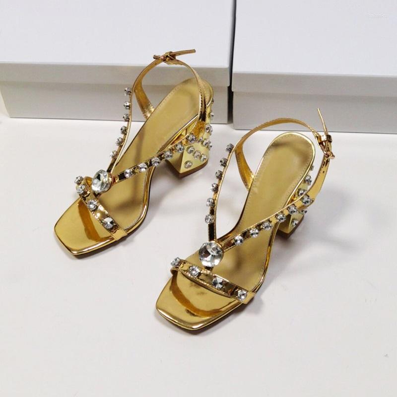 

Sandals Summer Rhinestone Rivet Thick-heeled High-heeled Patent Leather Large Size Banquet Dress Custom-made Womens Wedding Shoe, Black