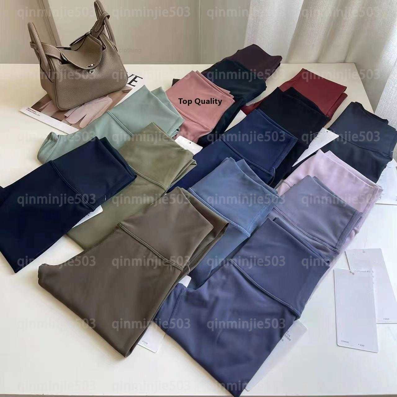 

WOMENS DESIGNERS YOGA Leggings High Waist Align Sports Gym Wear Solid Color Legging Elastic Running Fitness Lady Overal Full Tight Workout, 17