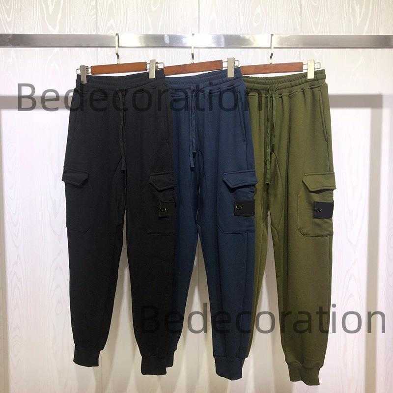 

Mens Designer Pants Fashion High Quality Beam Foot Trousers Solid Color Jogging stone island Pants Size M-XXL, Black