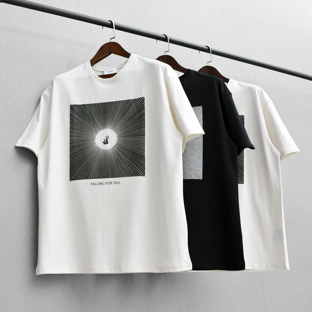 

Designer Fashion Clothing Tees Hip hop TShirts Fog Fenggao Street Trend Brand Falling You Tee Loose Cotton Short Sleeve T-shirt men women Loose Streetwear, Black