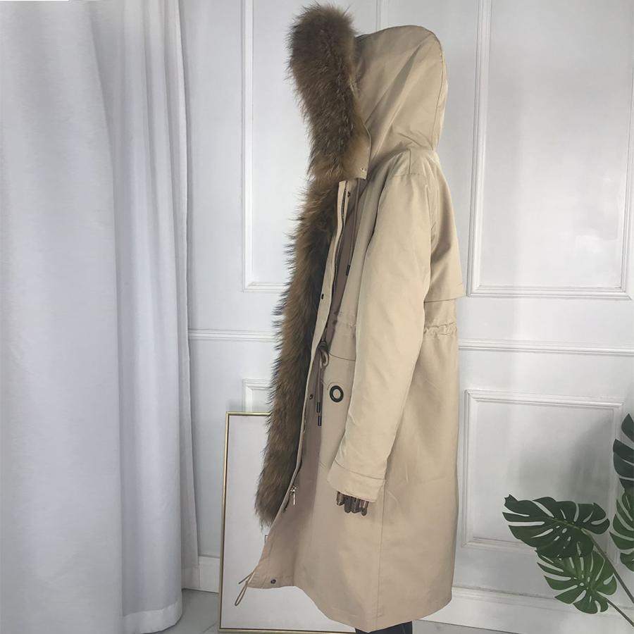 

Fur Women Fur Parka Raccoon Winter Parka Real Fur Lined With Natural Rabbit Fur Parkas