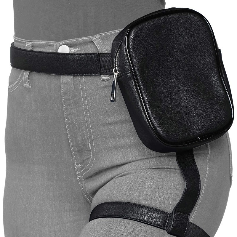

Waist Bags Fashion Hot Trendy Stylish Women Waist Leg Belt Leather Cool Girl Bag Fanny Pack for Outdoor Hiking Motorcycle 230420, Black