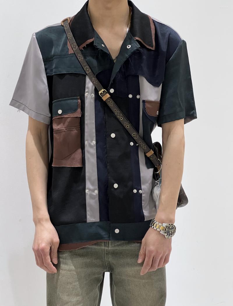 

Men's Casual Shirts AL40364 Fashion Men's 2023 Runway Luxury European Design Party Style Clothing, Picture shown