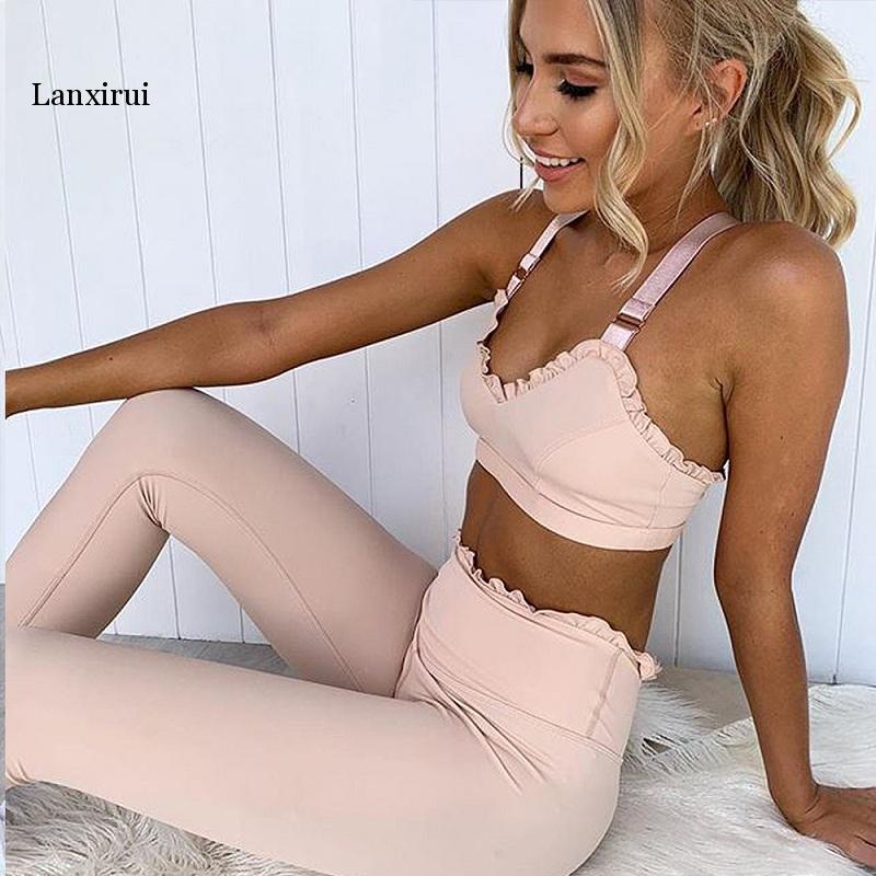 

Dress Women Two Piece Set Top And Pants Summer 2 Piece Ruffles Set Women Tracksuit Matching Sets Pink Womens Clothing, Black