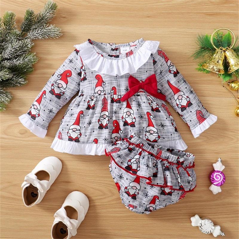 

Clothing Sets Born Clothes Set For Girls Toddler Baby Kids Suit Christmas Old Man Long Sleeve Top Shorts Pants 2PCs Outfits, Grey