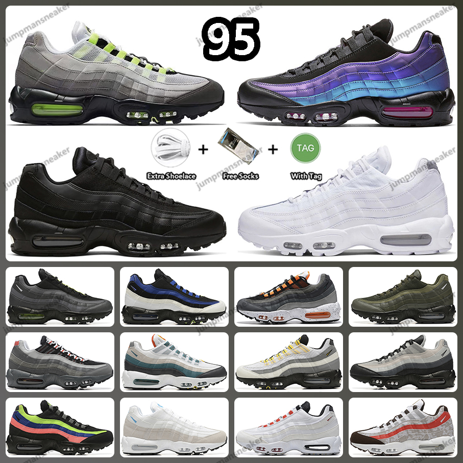 

Designer 95 95s Running Shoes Laser Fuchsia Triple Black White Neon Light Bone Grey Red Pure Platinum Medium Blue NSW Trainers Outdoor Sports Sneakers for Men Women, Item#48