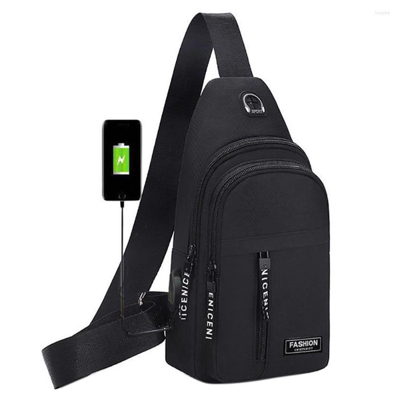 

Outdoor Bags Men Shoulder Crossbody Anti-Theft Chest Safe Multifunctional Portable Lightweight Sports Accessories, Black