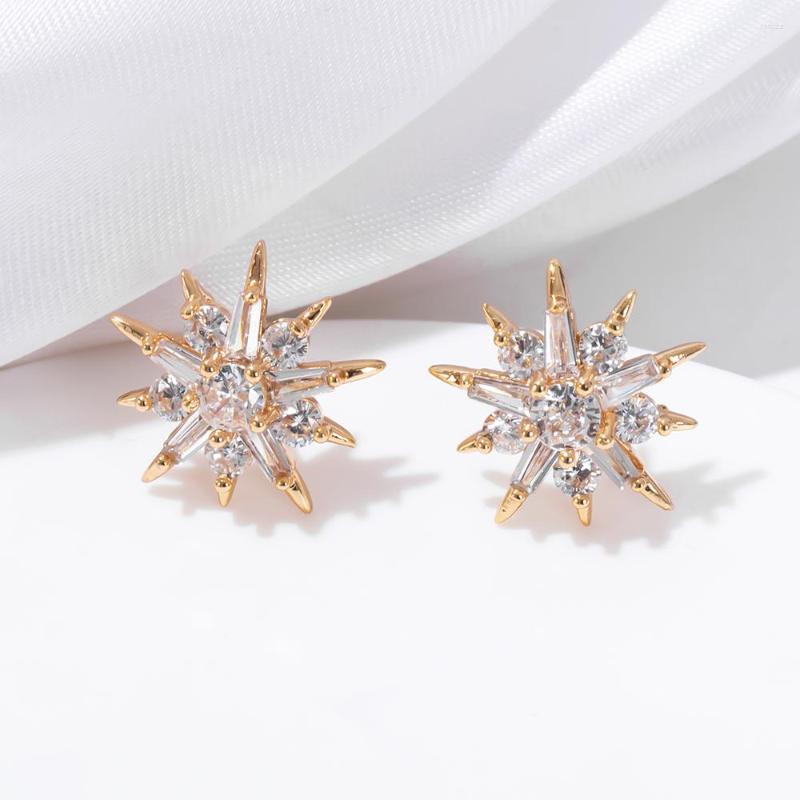 

Stud Earrings ESSFF Fine Luxury Crystal Flowers Top Quality Gifts Fashion Gold Color Earpins Earring Accessories Jewelry