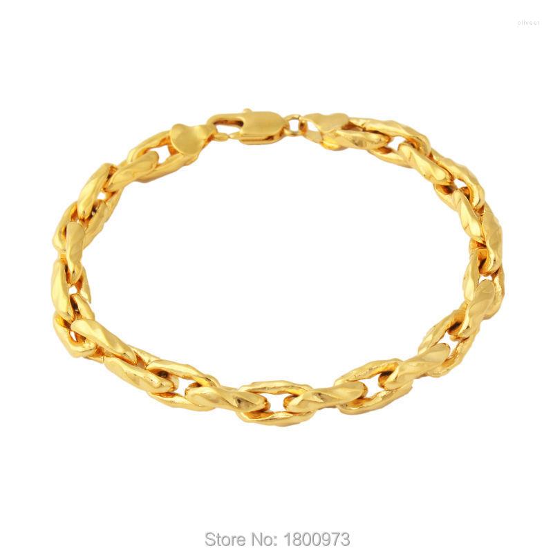 

Link Bracelets Adixyn Unique Men Bracelets18K Gold Color 21 CM 8 MM Thick Chain & Bracelet Wholesale