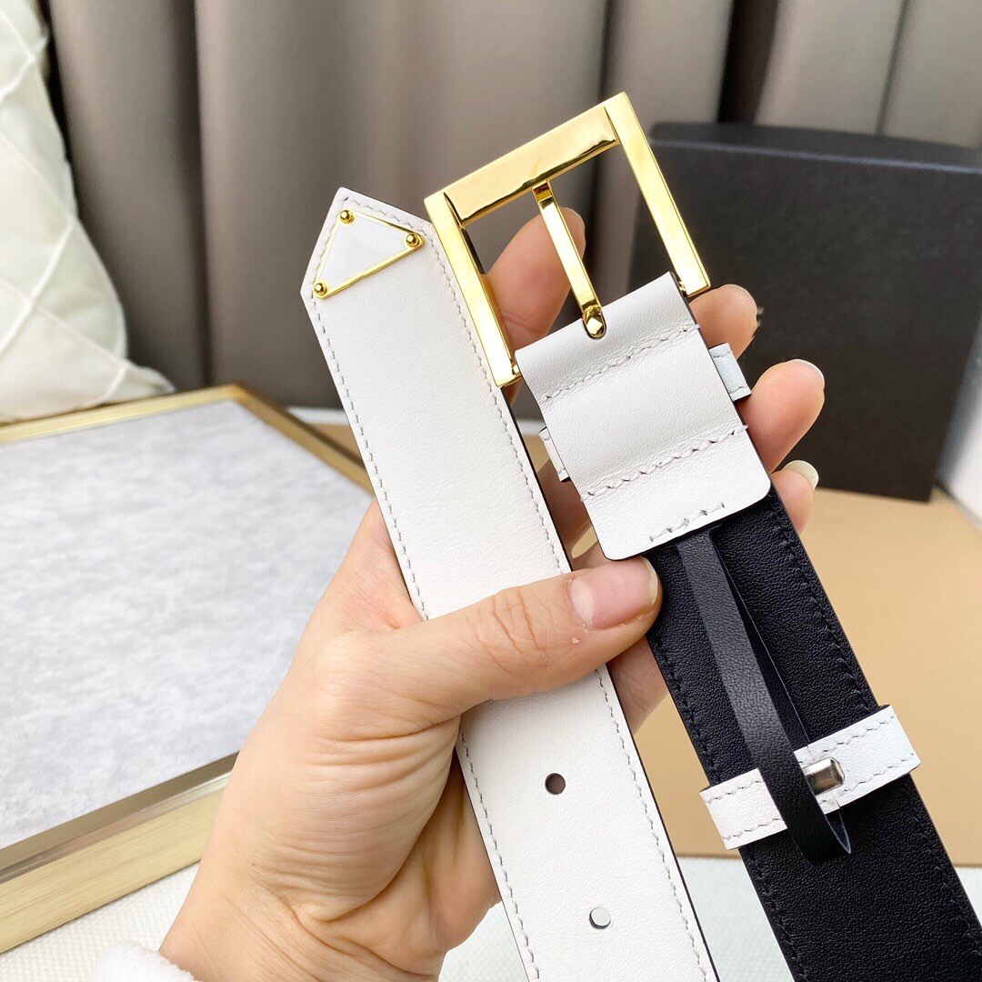 

2023 woman designer belt Designer belt for woman belt 95-125cm Unisex fashion belt Golden Silver Needle Buckle black white Genuine Leather 3.5cm Width white belt, Free box picking