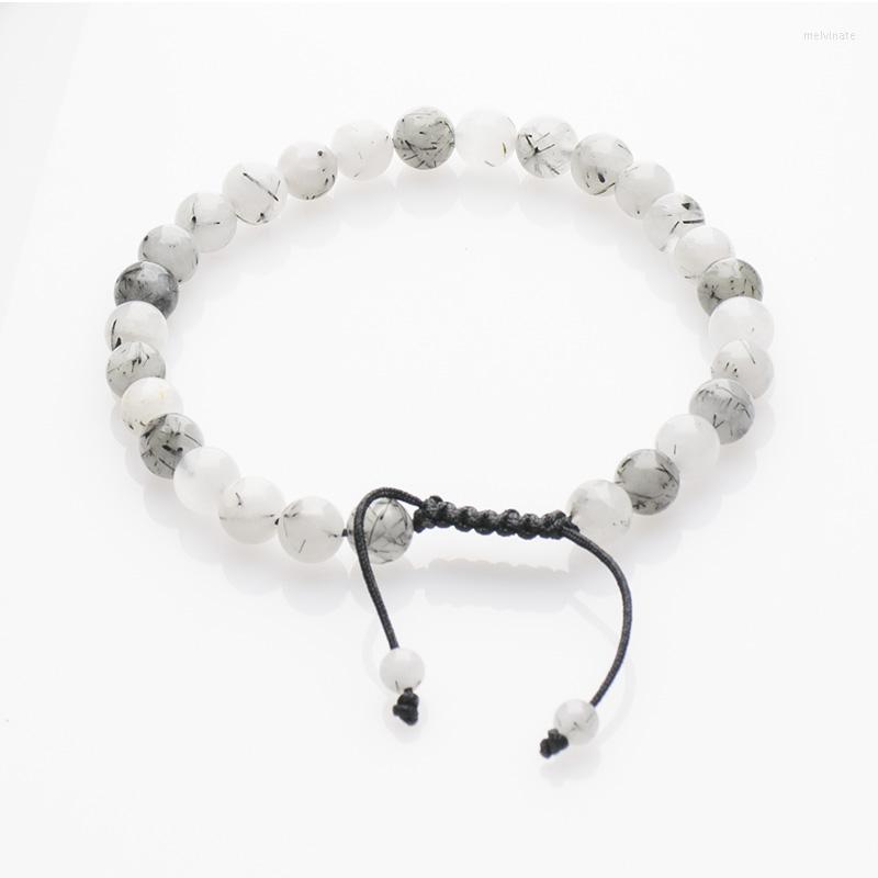 

Strand Craft Braid Bracelets Men Natural Tourmalinated Quartz Genuine Healing Crystal Women Jewelry Vintage Weave Pulser