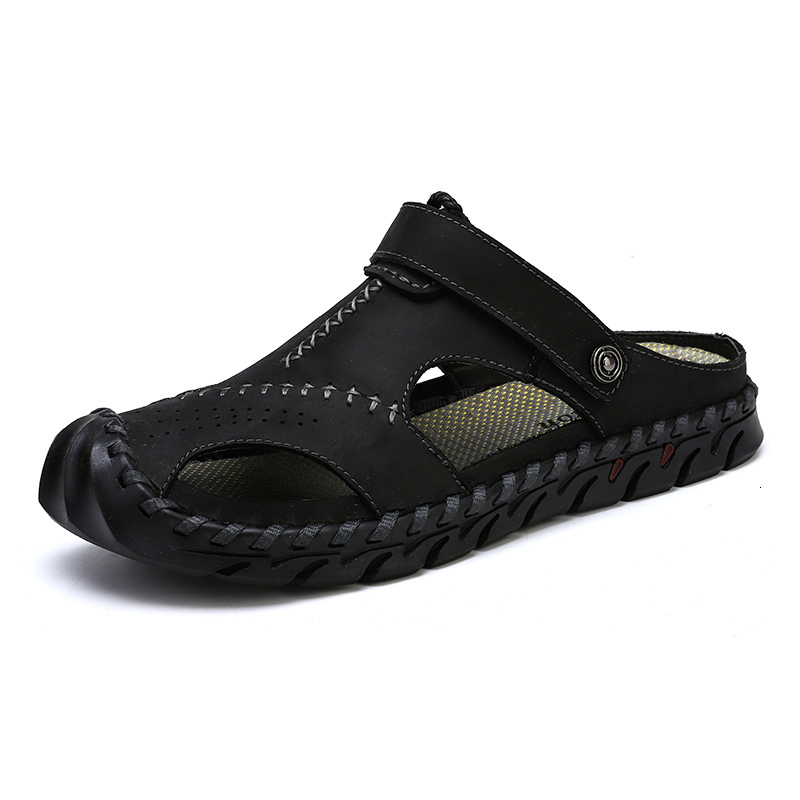 

Sandals Big Size 48 Men Leather Sandals Summer Classic Men Shoes Slippers Soft Sandals Men Roman Comfortable Outdoor Walking Footwear 230420, 182-1-white
