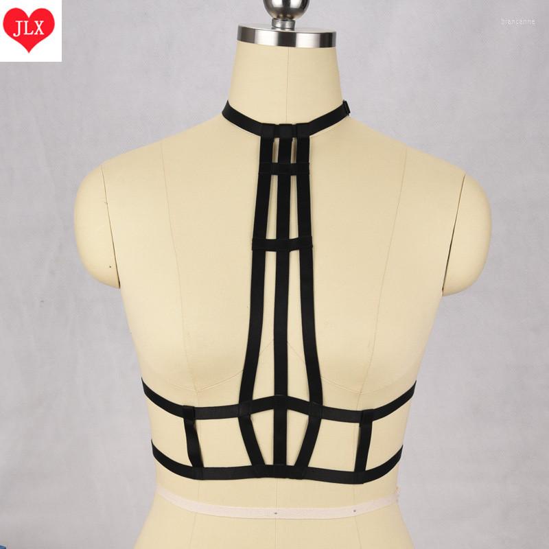 

Garters Women's Wear Open Chest Cage Bra Women Sexy Pastel Goth Crop Top Bondage Lingerie Strappy Harajuku Body Harness, Black