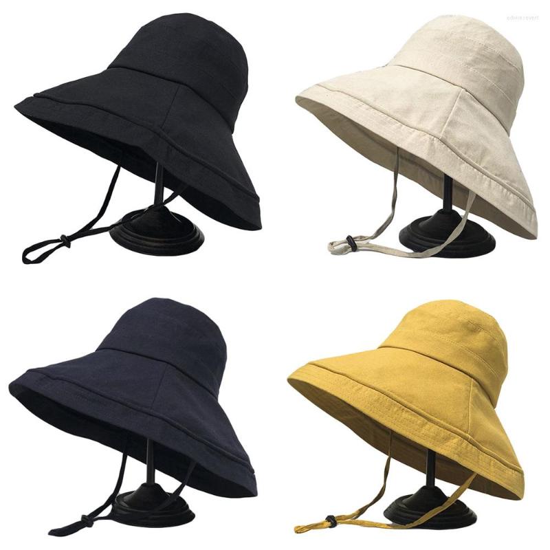 

Wide Brim Hats Women Solid Color Bucket Hat Travel Casual Visor Fisherman Cap HATBD0309, Black