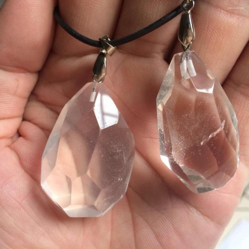 

Pendant Necklaces White Rock Crystal Quartz Stone Natural Gem For Woman Gift