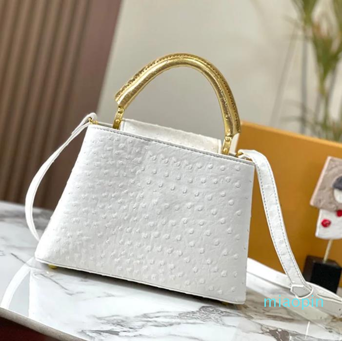 

2023-Tote Bag Fashion Shoulder Bags Large Capacity Women Crossbody Handbags Genuine Leather Metal Hardware Flap Letter Hasp Interior Compartment Totes Purse, Gold