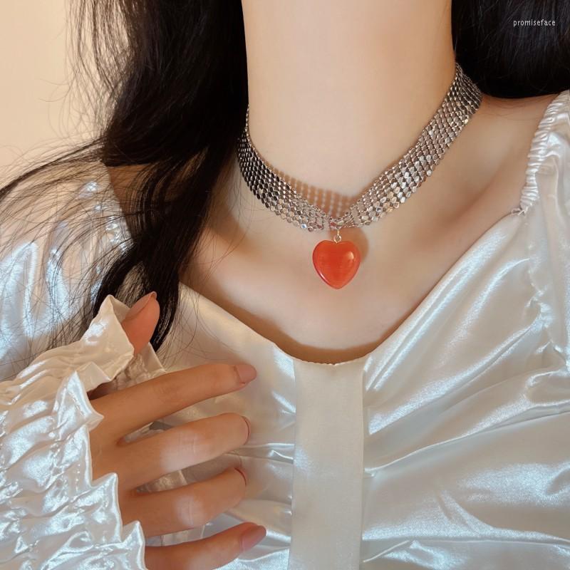 

Chains Red Love Necklace Pure Desire Wind Spice Girl Clavicle Chain