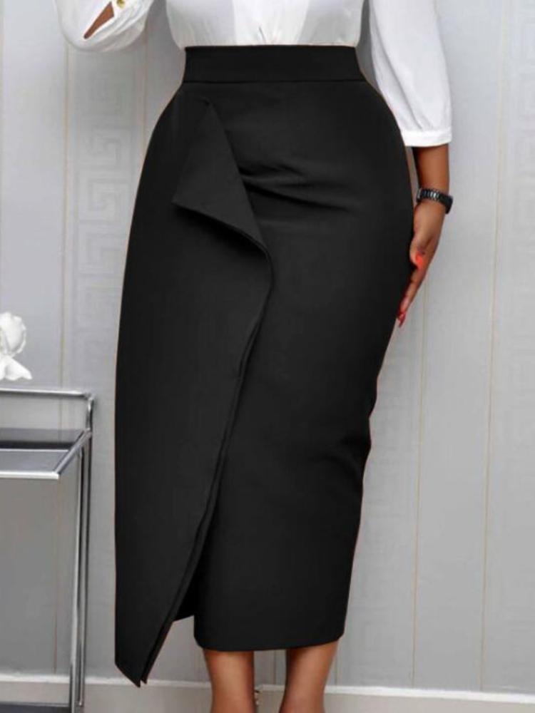 

Dresses Women High Waist Black Bodycon Pencil Skirts Slim Midi Modest Classy Female Package Hip Jupes Falad Officewear Elegant Fashion
