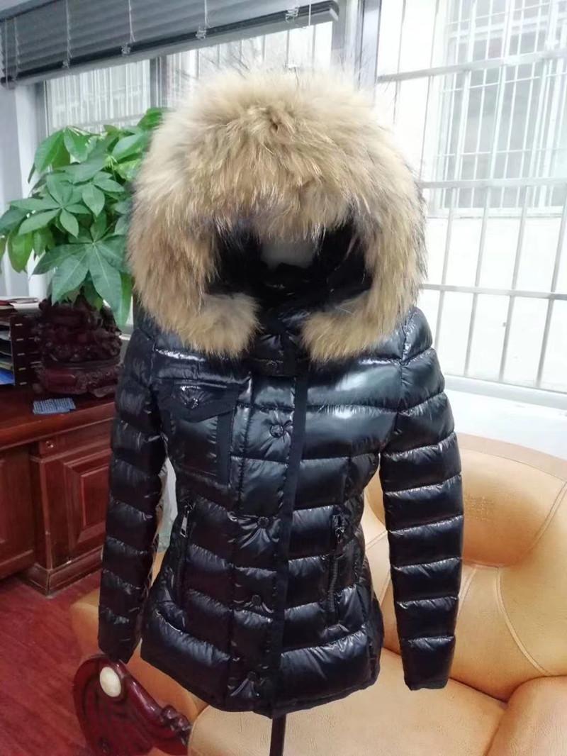 

Parkas Women's Winter Puffer Jacket Hooded Slim Big Real Fur Short Down Coat Female Warm Clothes Snow Suit Casacos De Inverno Feminino, Black1