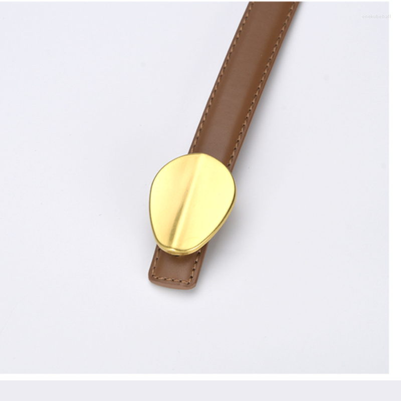 

Belts Luxury Oval Gold Buckle Cowskin Belt Women Fashion Thin Genuine Leather Shiny Female Jeans Dress Waistband 2023, Black