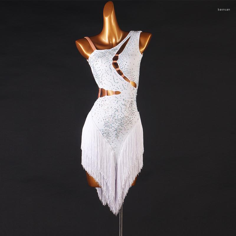 

Stage Wear High-end Girls Adult Modern Ballroom Latin Dance Dress Tassel Salsa Tango Performance LQ225, See chart