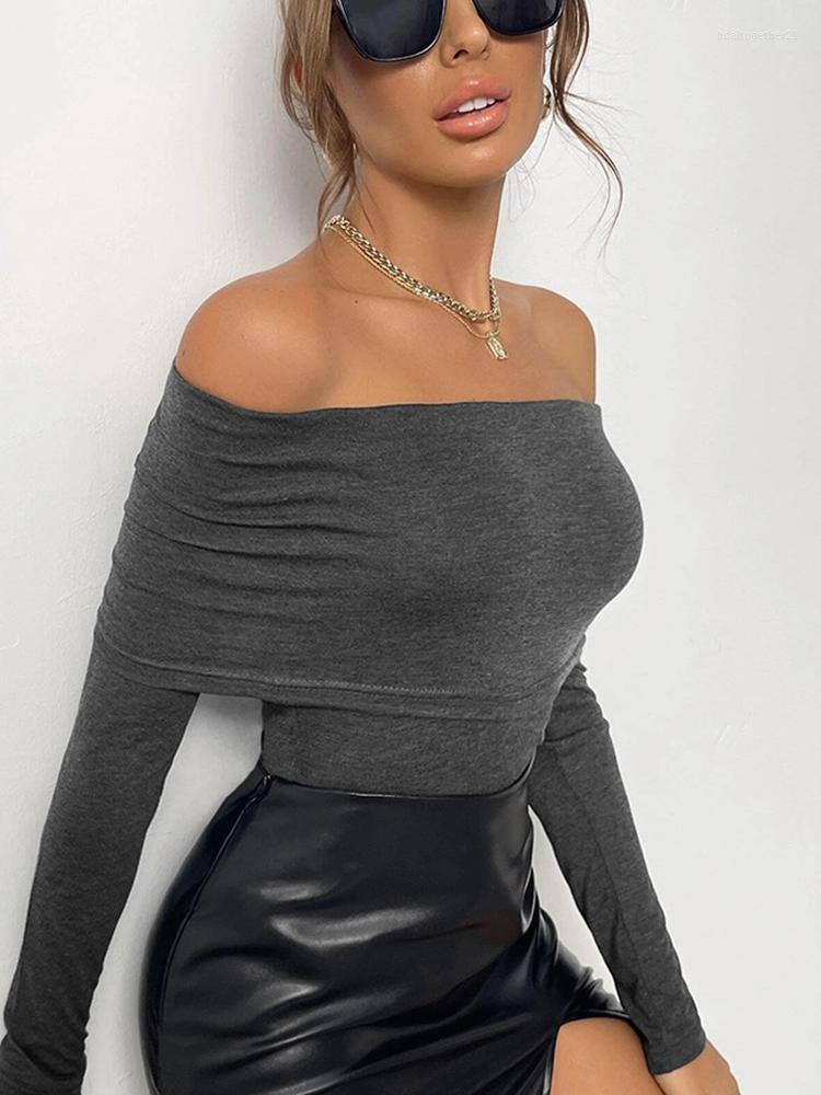 

Women' T Shirts Goth Top Slash Neck Off Shoulder Sexy Women Shirt Backless Women' Autumn 2023 Slim Fit Cut Blouses Aesthetic Corset, Dark grey