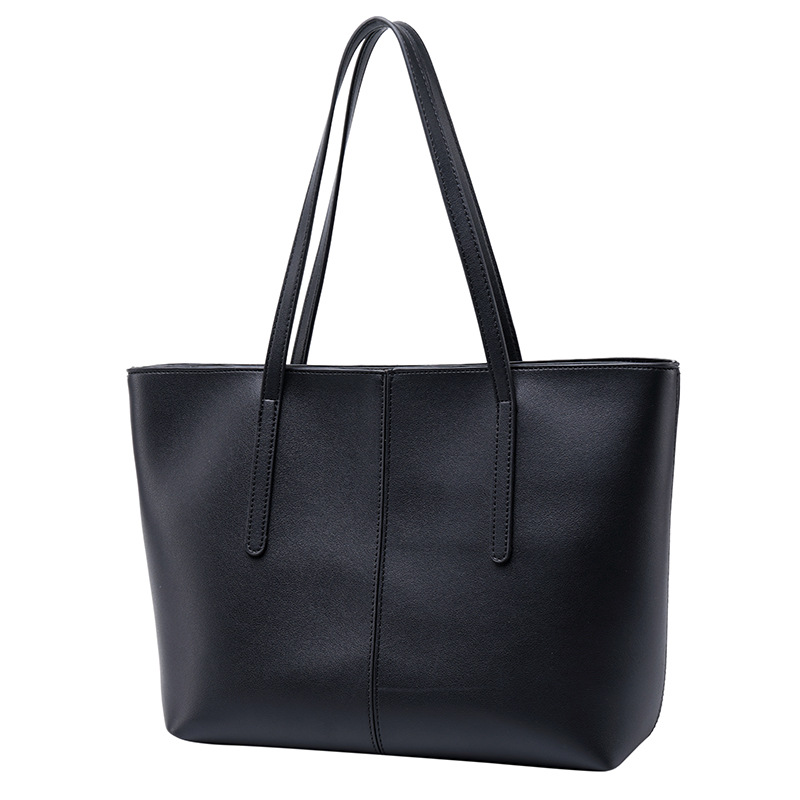 

HBP Simple Tote Bag Fashion Women's Bag PU Outdoor Shopping Handbag, Black