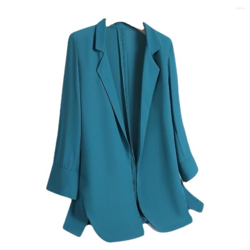 

Women' Suits Blazers Women Sun-proof Elegant Ladies Korean Style Holiday Solid Color Casual Slim Summer All-match Long Sleeve ZY7901, Black