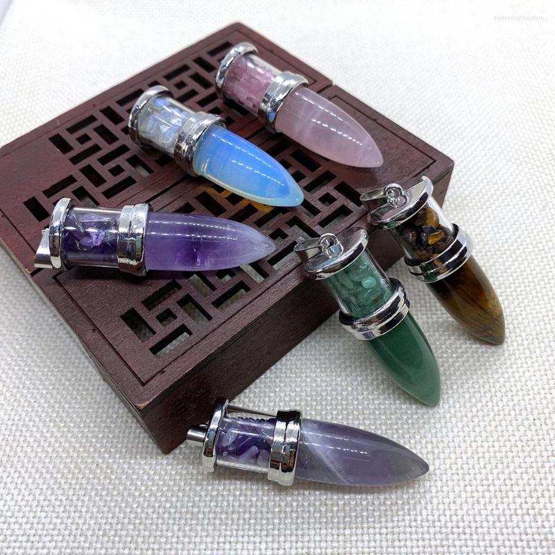 

Charms Natural Stone -shaped Pendant Opal Tiger's Eye Green Aventurine Amethyst Exquisite DIY Making Jewelry Necklace