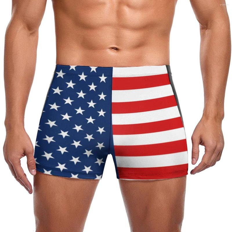 

Men' Swimwear American Flag 4th Of July Swimming Trunks Stars And Stripes Print Custom Beach Swim Boxers Large Size Durable Man, Style