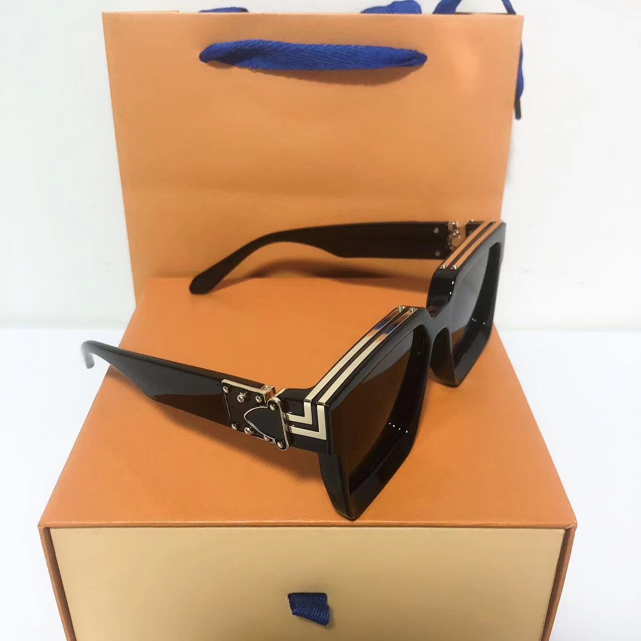 

AAAAA MILLIONAIRE Sunglasses mens womens Vintage Designer L658 fashion black sunglass for Shiny designer sun glasses cool Gold plated Top with box