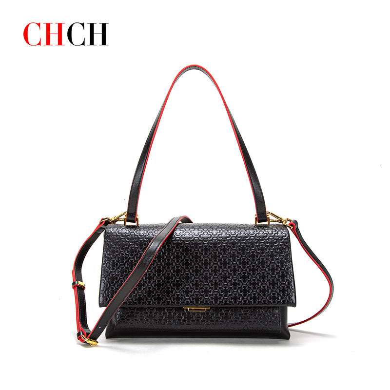 

Evening Bags CHCH 2023 Premium Women s Handbag 100 Leather Soft C Shape Embossed Detachable Shoulder Strap for Women 230420, Blue